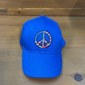 Peace Baseball Cap Hat By BFNY Red, White and Blue Patriotic Peace